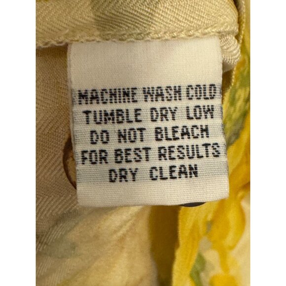 Tommy Bahama Yellow Floral Silk Button-Down Hawaiian Shirt Size L - Picture 4 of 8